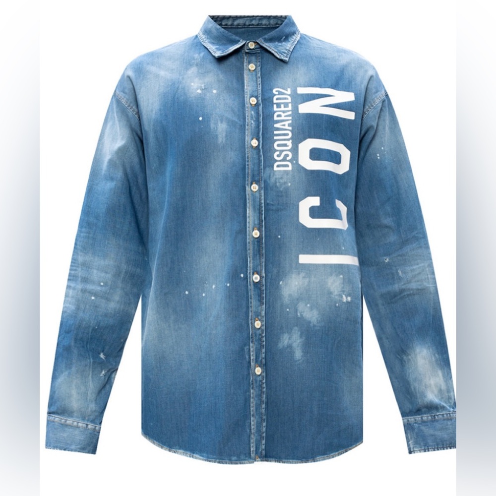 Dsquared2 Mens Icon Denim Shirt Sz 48/L